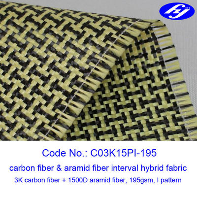 200GSM Zwykły Carbon Aramid Fabric I Wzór 1500D 3K Carbon Fiber Kevlar Fabric